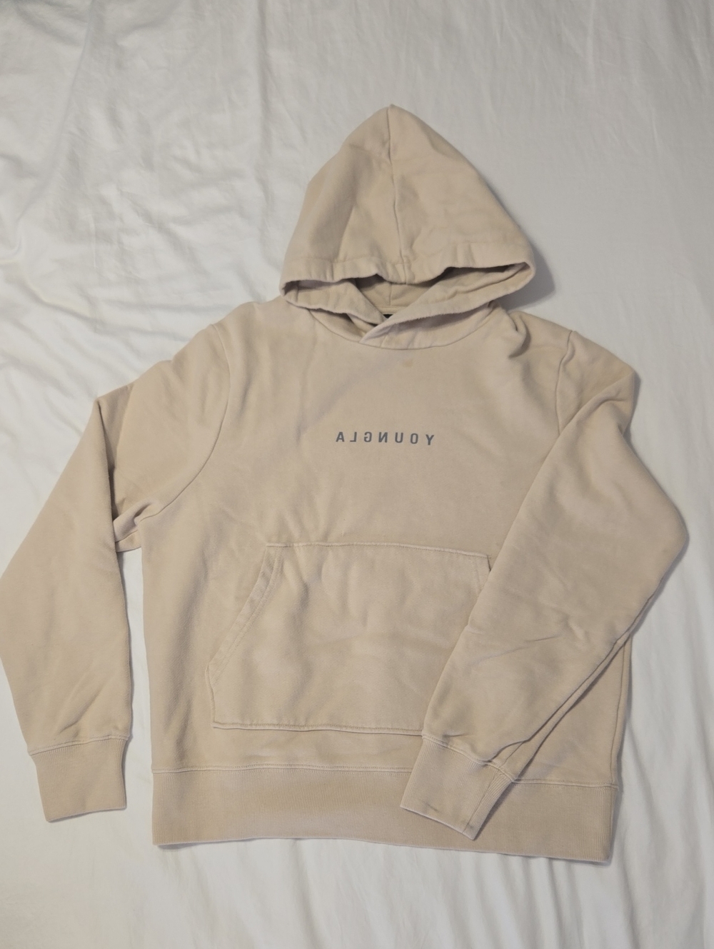 YoungLA Men's Crewneck Hoodie in Light Beige